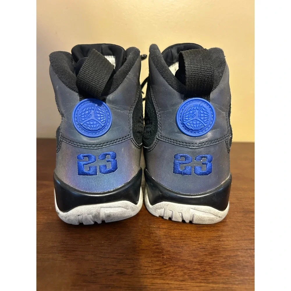 Size 8.5 Nike Air Jordan 9 Retro Mens Black Blue Basketball Suede Shoes Sneakers